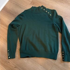 Ann Taylor Green  Button-Detail Women's Sweater